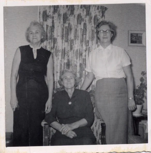 The three Barrett sisters in Boston, around 1958.